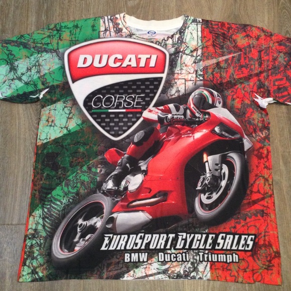 Ducati Corse Men's Graphic Tee - Red, Green, and White - Picture 1 of 6